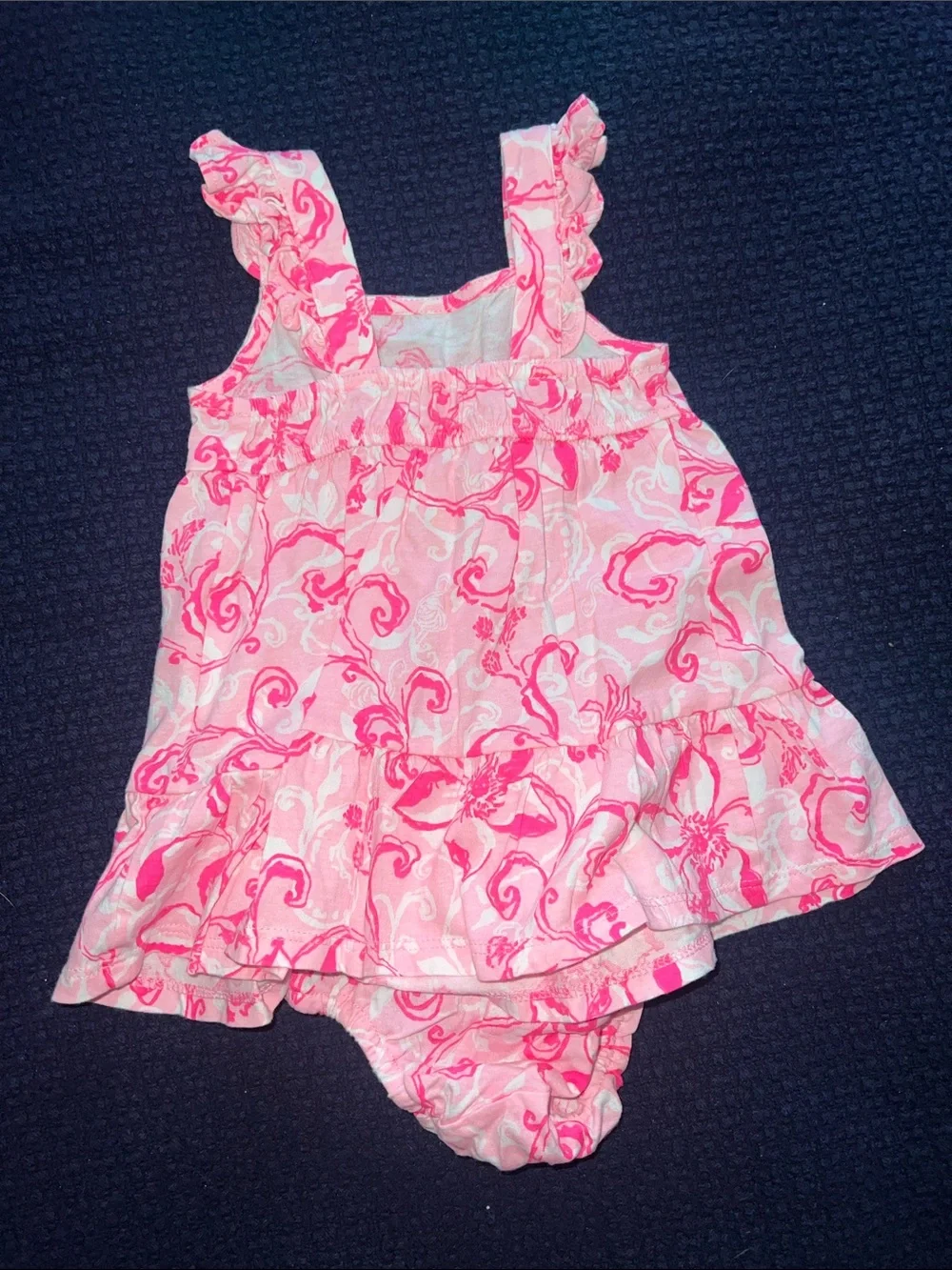 Lilly Pulitzer Pink Floral Ruffle Dress